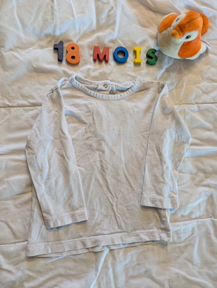 Haut blanc Manches longues Kitchoun - 18 mois