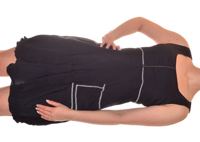 robe noire col carré d'été taille 38