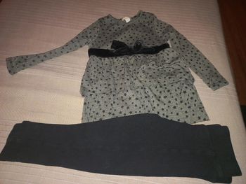 Ensemble robe pull fine et legging chaud épais hiver automne 2-3 ans