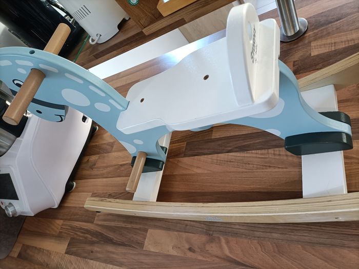 Cheval à bascule Stormy by Vilac blanc et bleu - photo numéro 4