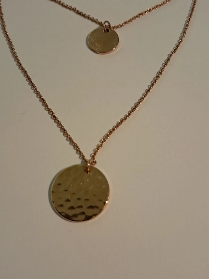 Collier double avec 2 pendentifs ronds - photo numéro 3