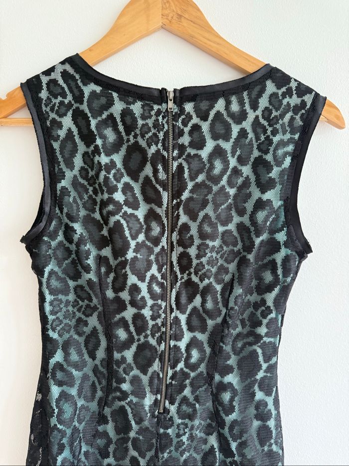 Robe chic moulante noire turquoise mango taille 36 S - photo numéro 5