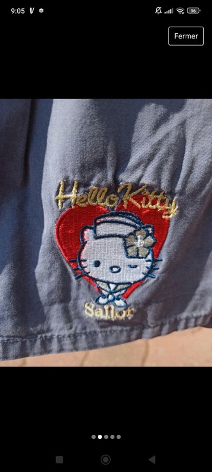 jupe hello Kitty bleu marine fermeture éclair sanrio 10 ans - photo numéro 3