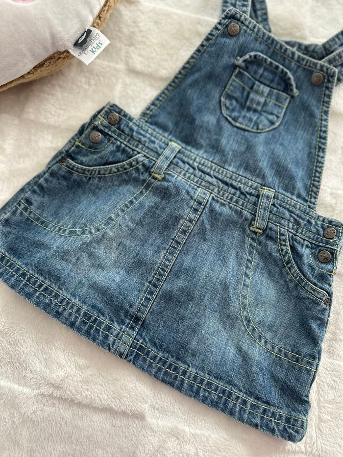 Robe salopette en jean taille 6 mois Mini Adélie - photo numéro 3