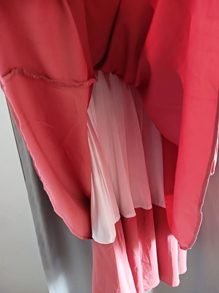 Robe rose saumon à volants Taille XL42 - photo numéro 3