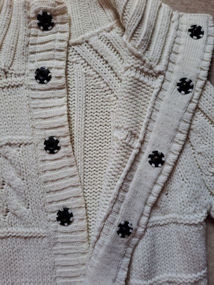 Gilet grosse maille fille blanc / T. 8 ans / " MOTOR ONE " - photo numéro 4