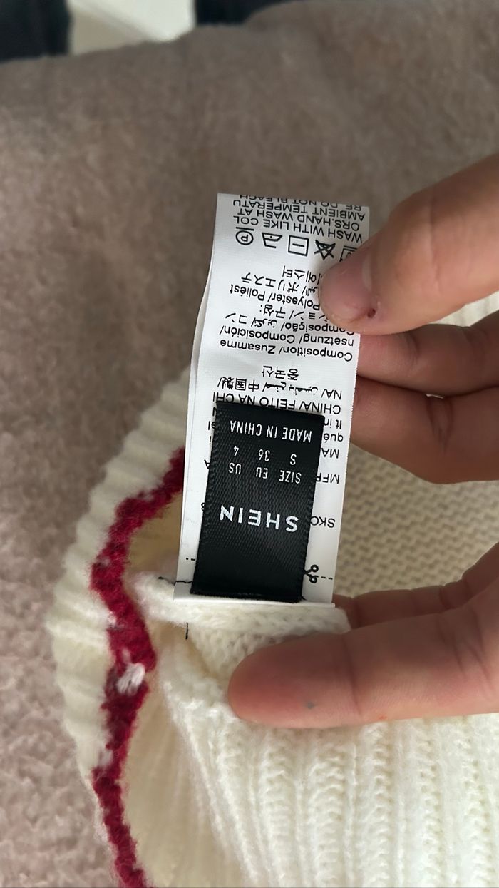 pull d’hiver blanc et rouge - photo numéro 6