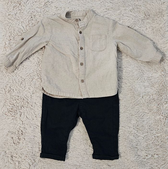 Tenue chemise en lin 6 mois