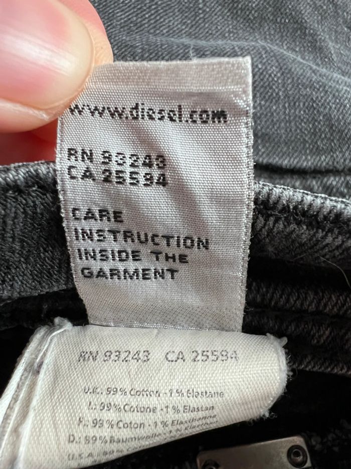 Jean slim Diesel effet délavé noir – Taille XS - photo numéro 9