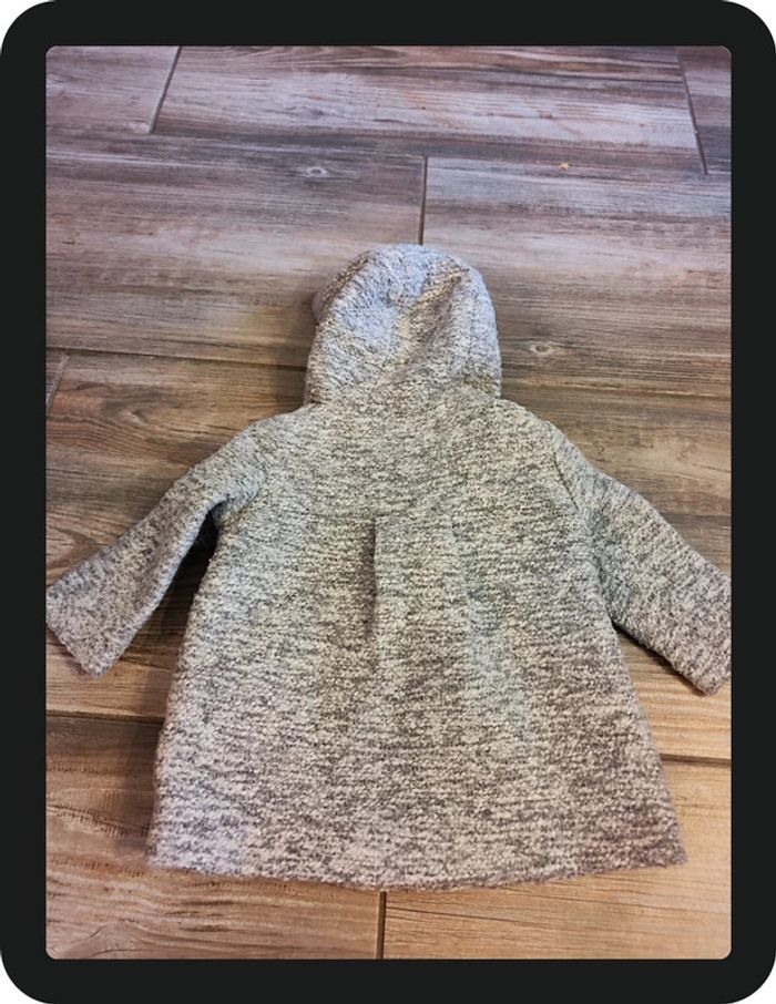 Manteau avec capuche gris blanc Unit Girl Outerwear Taille 6 mois - photo numéro 3