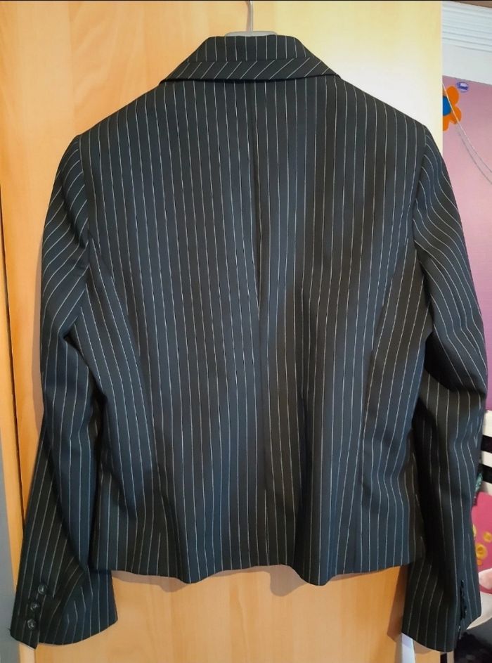 Veste de tailleur 123  rayée noire et blanche Taille 42 - photo numéro 2