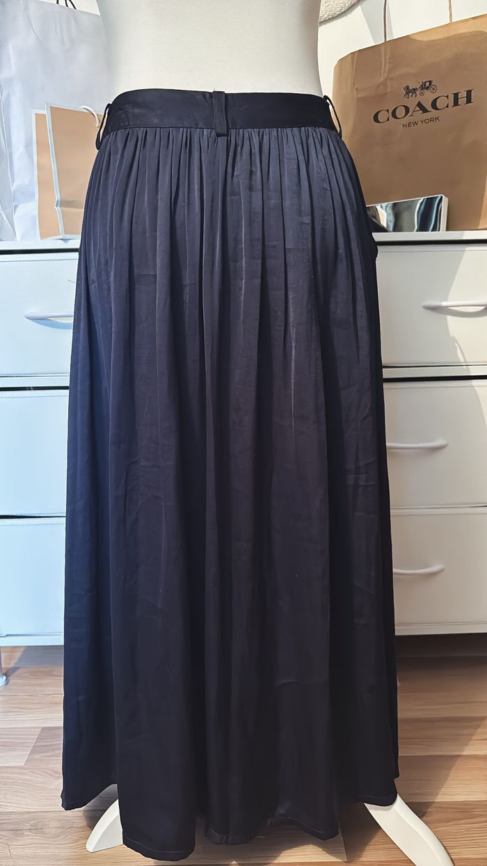 Jupe longue satinée bleu marine Monoprix T38 - photo numéro 2