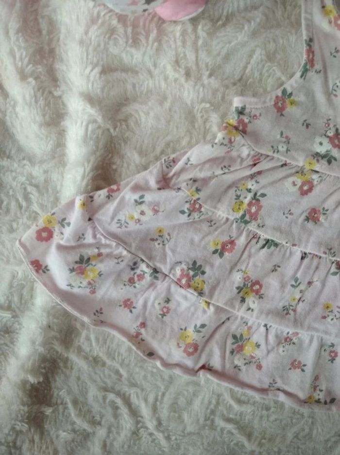 Robe courte Fille 3 mois Fleurs TEX 100% cotob - photo numéro 3