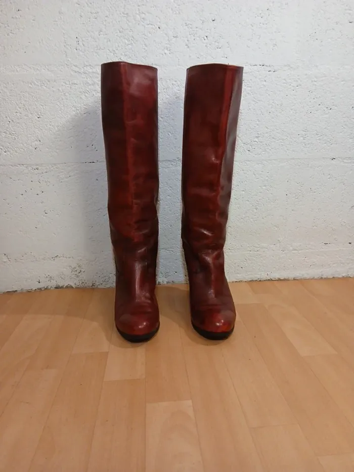 👢 Bottes Jonak bordeaux grenat – Pointure 39 – Bon état - photo numéro 4