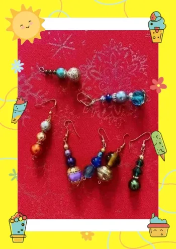 Lot boucles d'oreilles multicolore