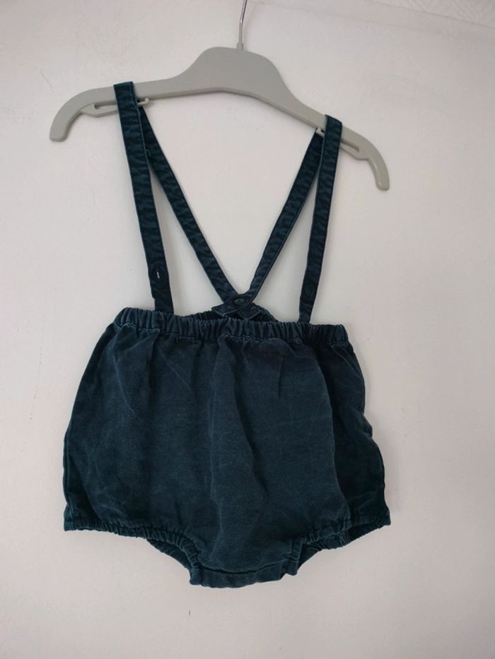 Short bretelles bleu marine Kiabi 12mois - photo numéro 3