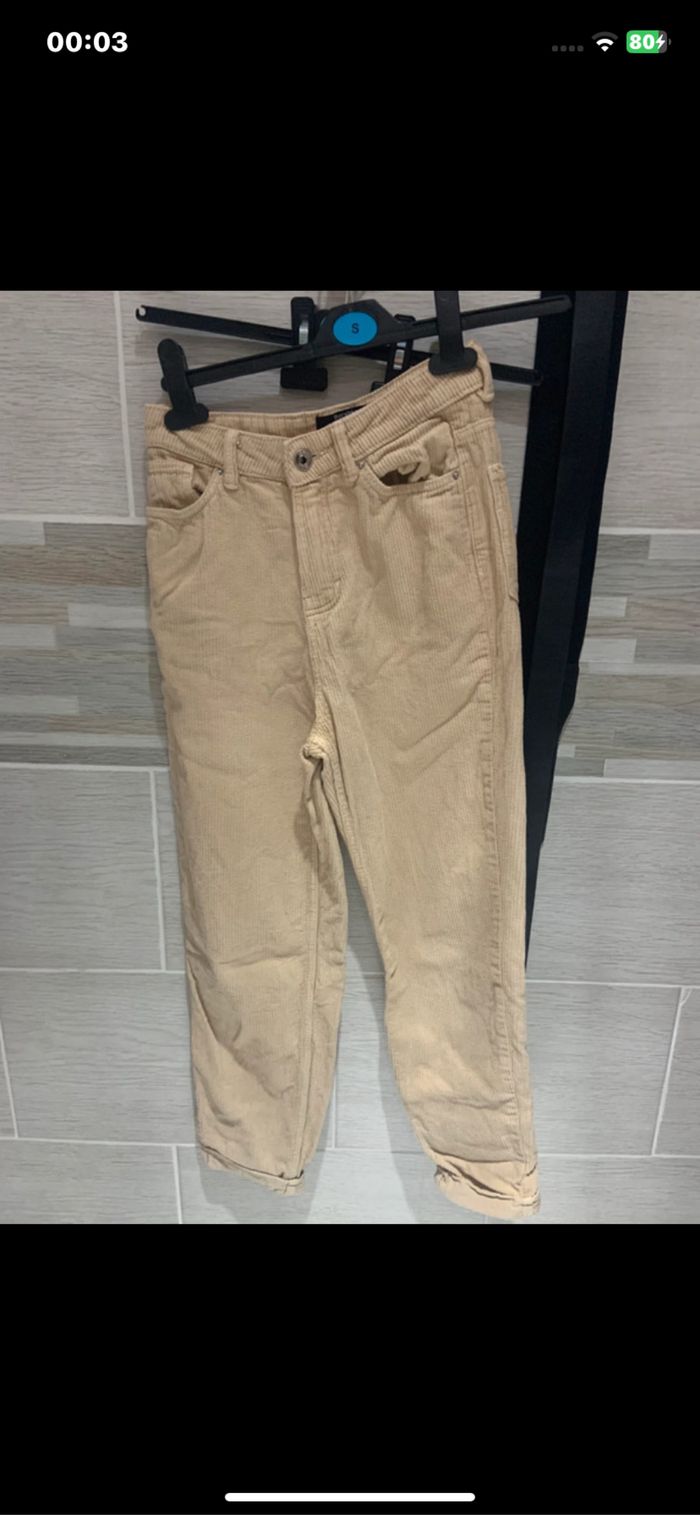 Pantalon beige effet velours taille 32