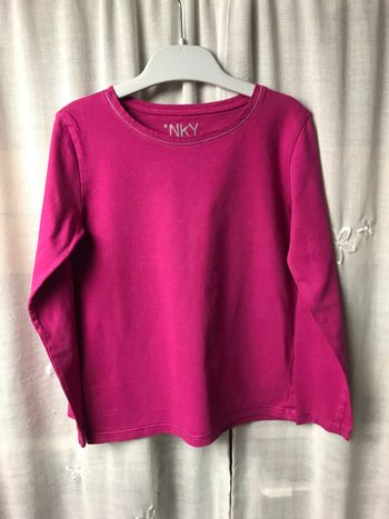 T-shirt fuschia encolure argentée 8 ans Kiabi