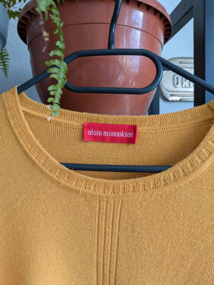 Pull laine mérinos moutarde Alain Manoukian - photo numéro 3