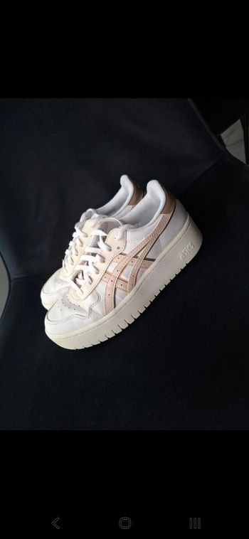 Asics japan s pf 38 blanc beige marron femme baskets Sport compensé