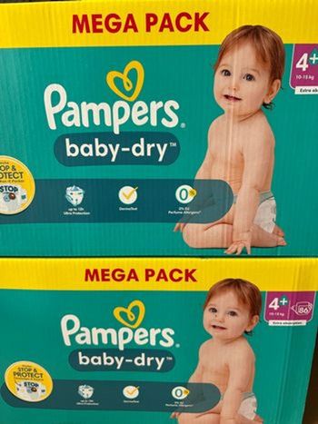 2 paquets de couches pampers baby dry  t4+ xxl