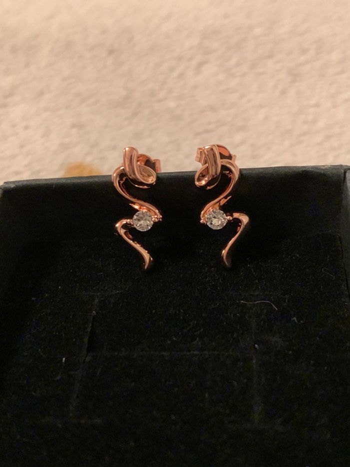 Boucles d’oreilles spirales en plaqué or roses - photo numéro 5