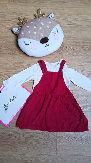 Robe salopette Mango et t-shirt 18 mois