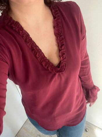 Très jolie blouse bordeaux femme 38
