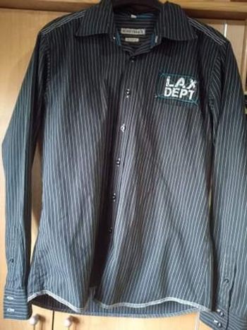 Chemise hommes a rayures noir