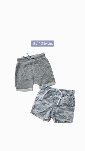 Lot de 2 shorts 9/12 mois