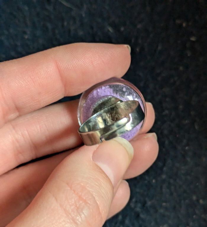 Bague en verre ronde style pylônes - photo numéro 3