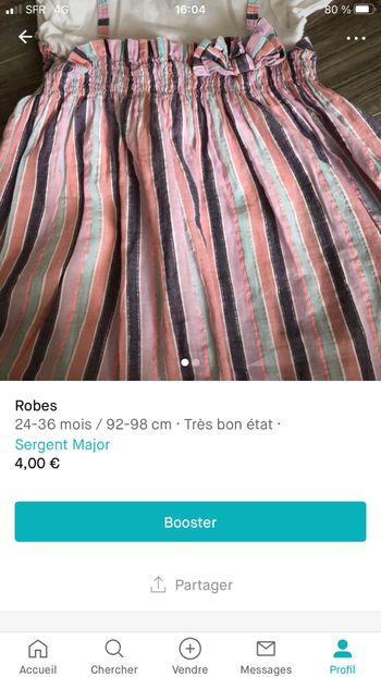 Robe fille sergent major 24 mois