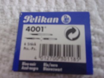 6 cartouches Pelikan bleu noir