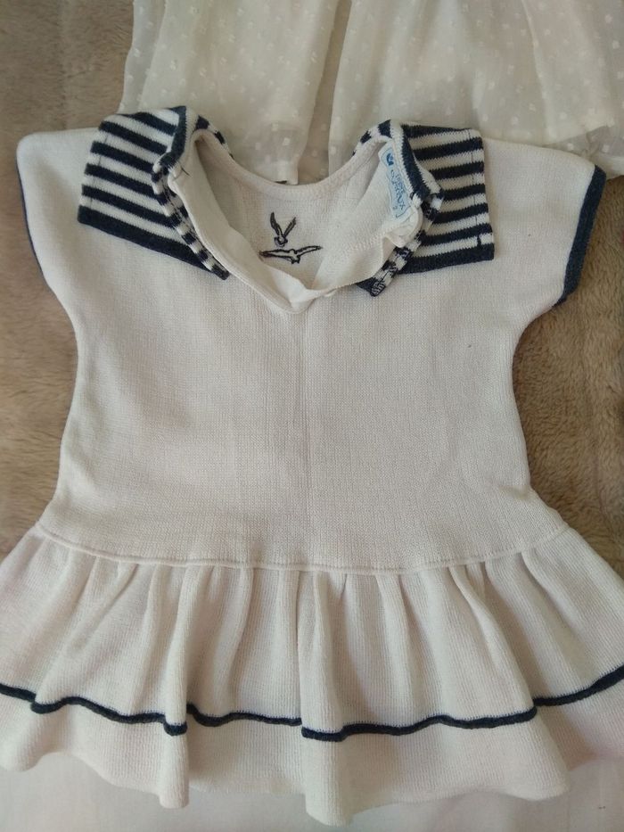 2 robes/  Clayeux marin et H&M voile vêtements fille 2 ans - photo numéro 5