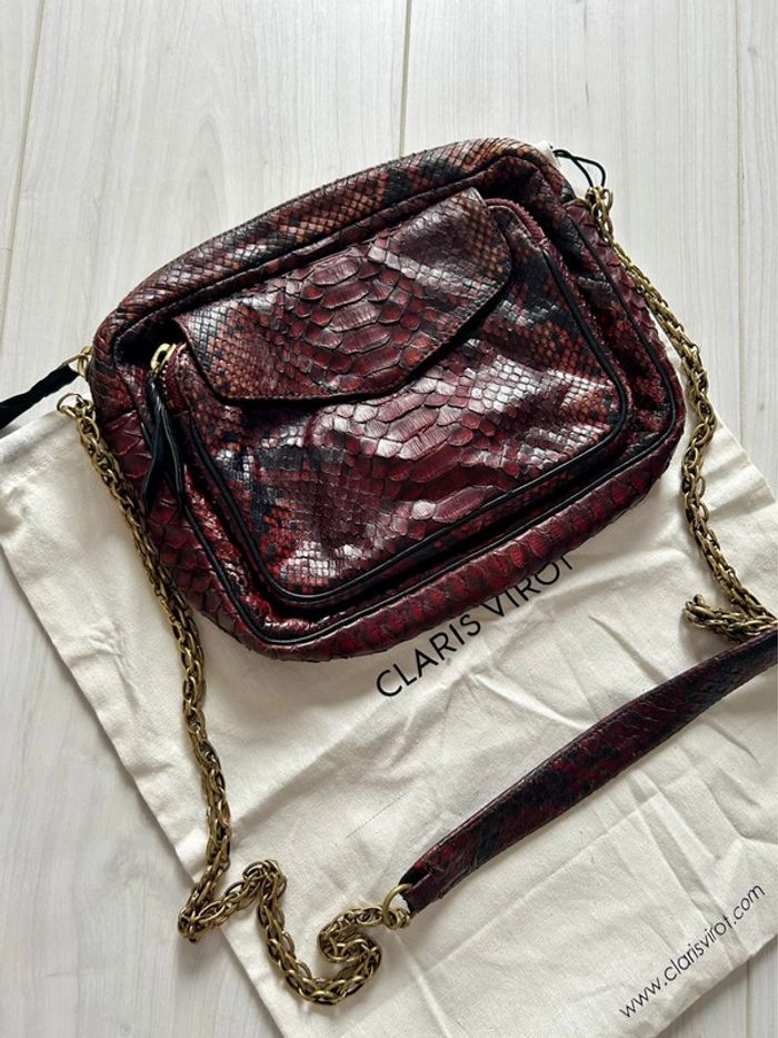 Sac Claris Virot Big Charly python Bordeaux - photo numéro 13
