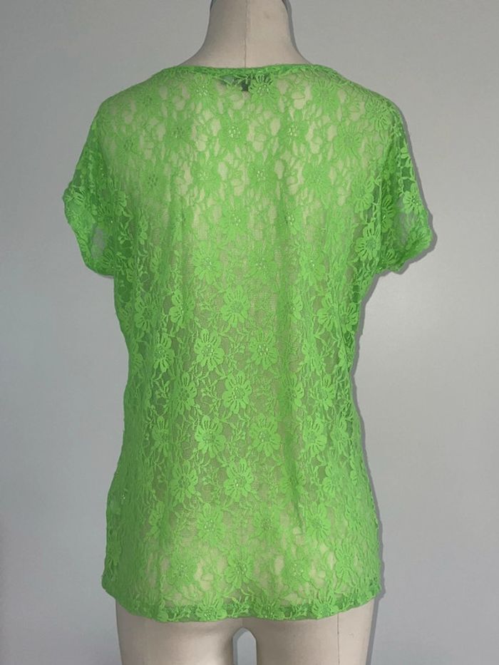 Haut dentelle vert fluo - xl - bel & bo - photo numéro 5