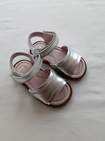 Sandales Jacadi cuir Bimba irisée argent 20 neuves