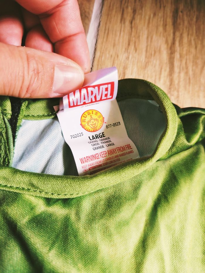 🧌Déguisement /costume avec masque Hulk Marvel Avengers pour enfant - photo numéro 4
