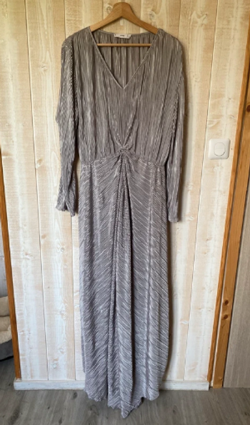 Robe longue plissée argentée Mango 💎 Taille L