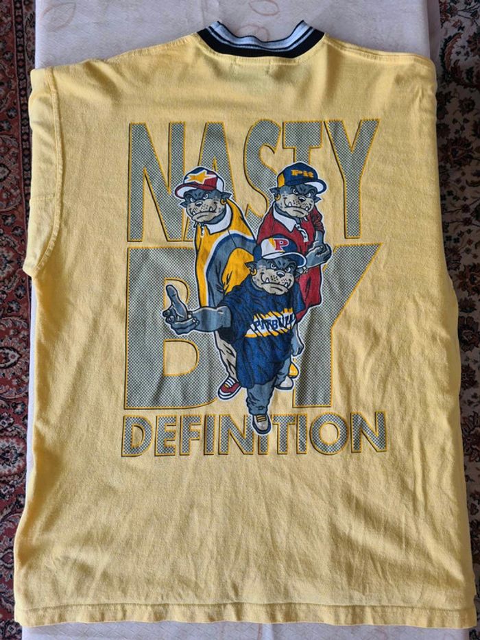 t-shirt col rond Pitbull jaune homme taille L/XL