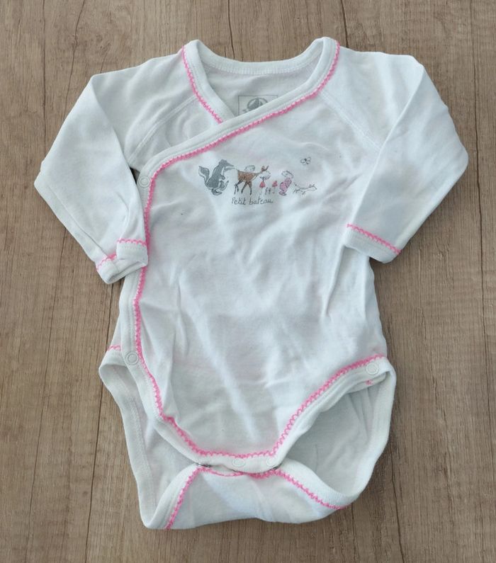 Body manches longues fille blanc taille 3 mois Petit bateau