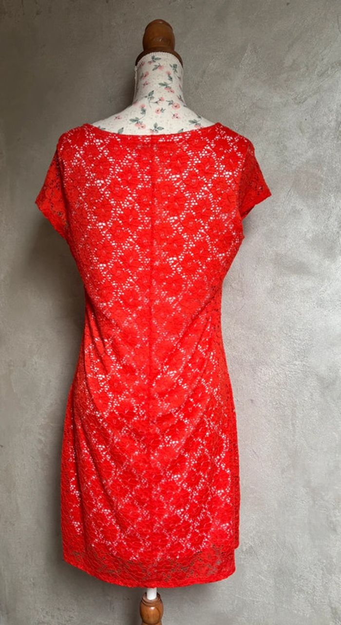 Robe orange rouge broderie mé Paris - photo numéro 5