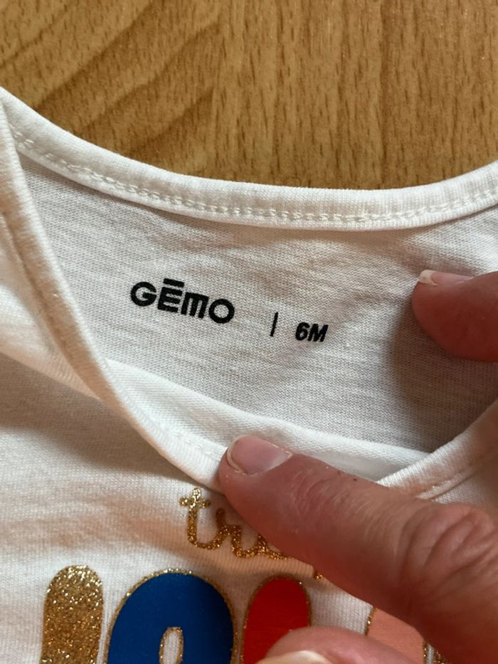 T-shirt à manche fille T 6mois - photo numéro 3