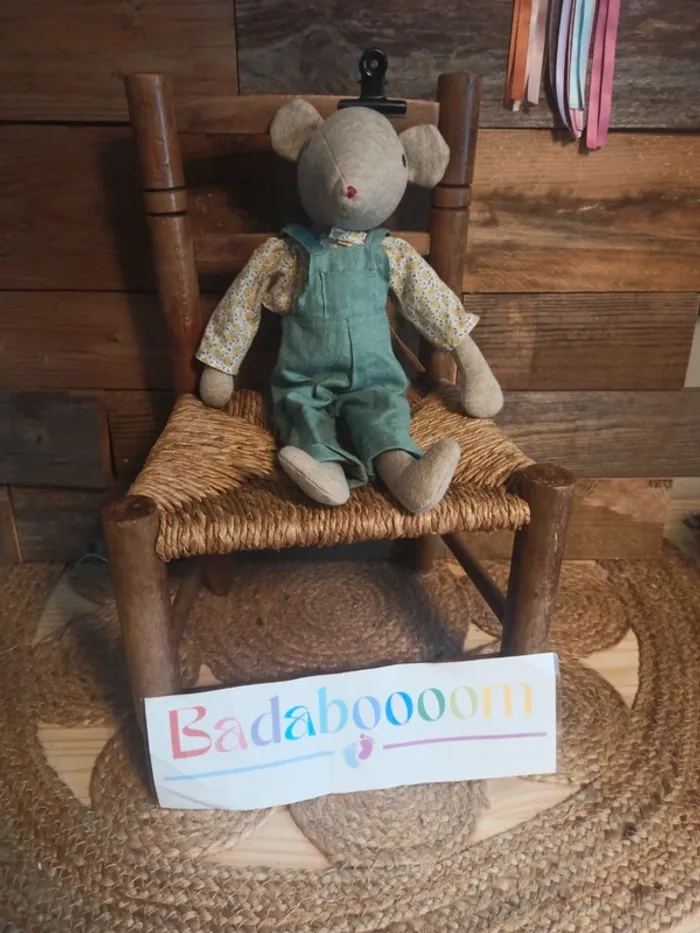 Peluche souris papa Chicoré famille Mirabelle Moulin roty tbe