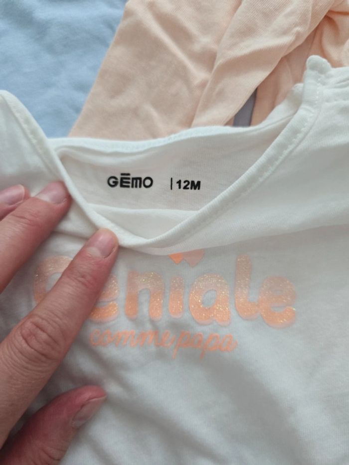 Lot 3 t-shirt 12 mois gemo - photo numéro 3