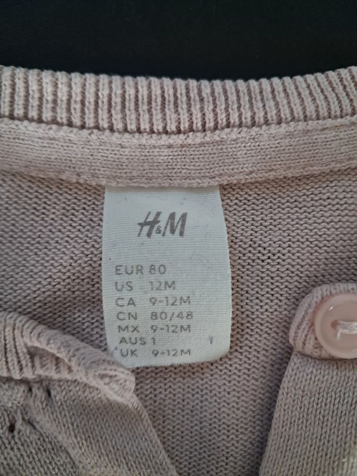 Veste fille h&m vieux rose 9/12 mois - photo numéro 3