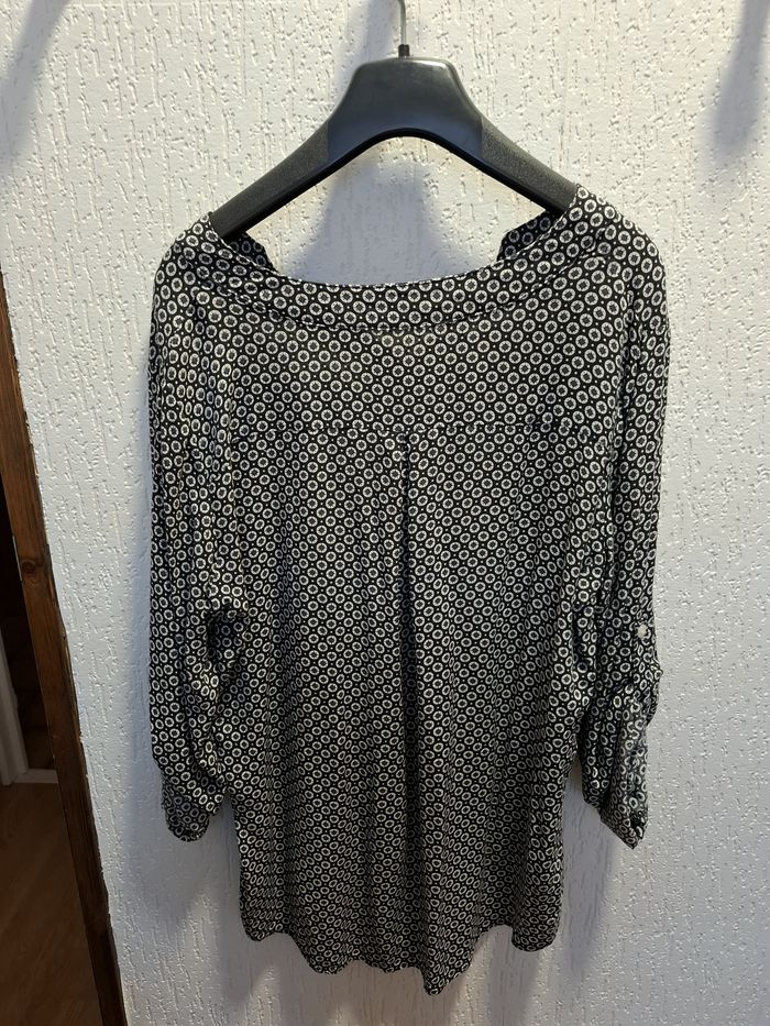 Belle blouse femme Z-One L/XL noir/blanc manches longues relevables très bon état - photo numéro 3