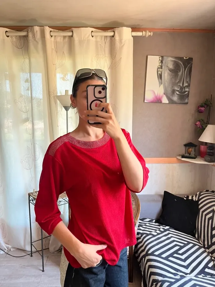 Top blouse coquette western champêtre bohème y2k strass Ibiza - photo numéro 2