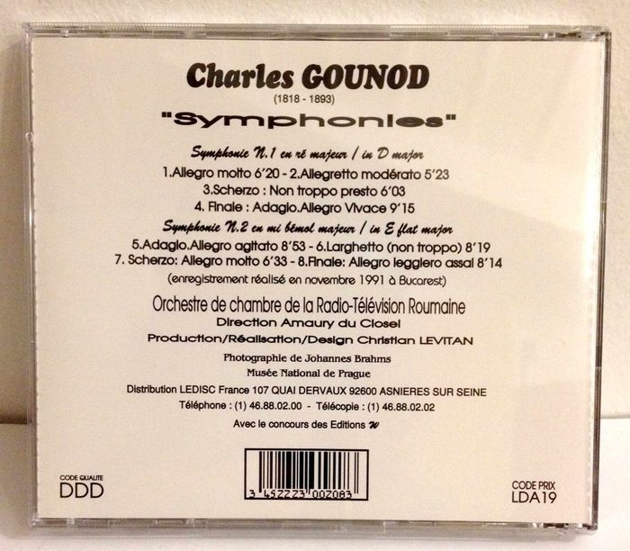 CD Charles Gounod symphonies - photo numéro 2