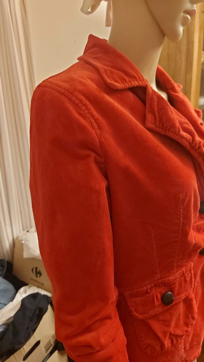 Veste rouge velour Essentiel Antwerp taille 40 - photo numéro 6